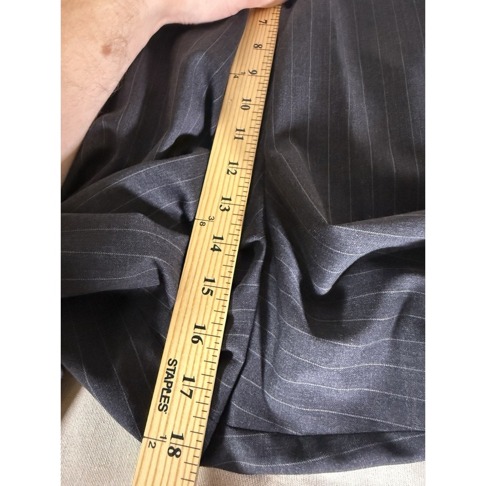 Brooks Brothers Suit Size 42L 36" Waist Black Pleated Pants Pinstripe 2 Piece - Picture 16 of 16